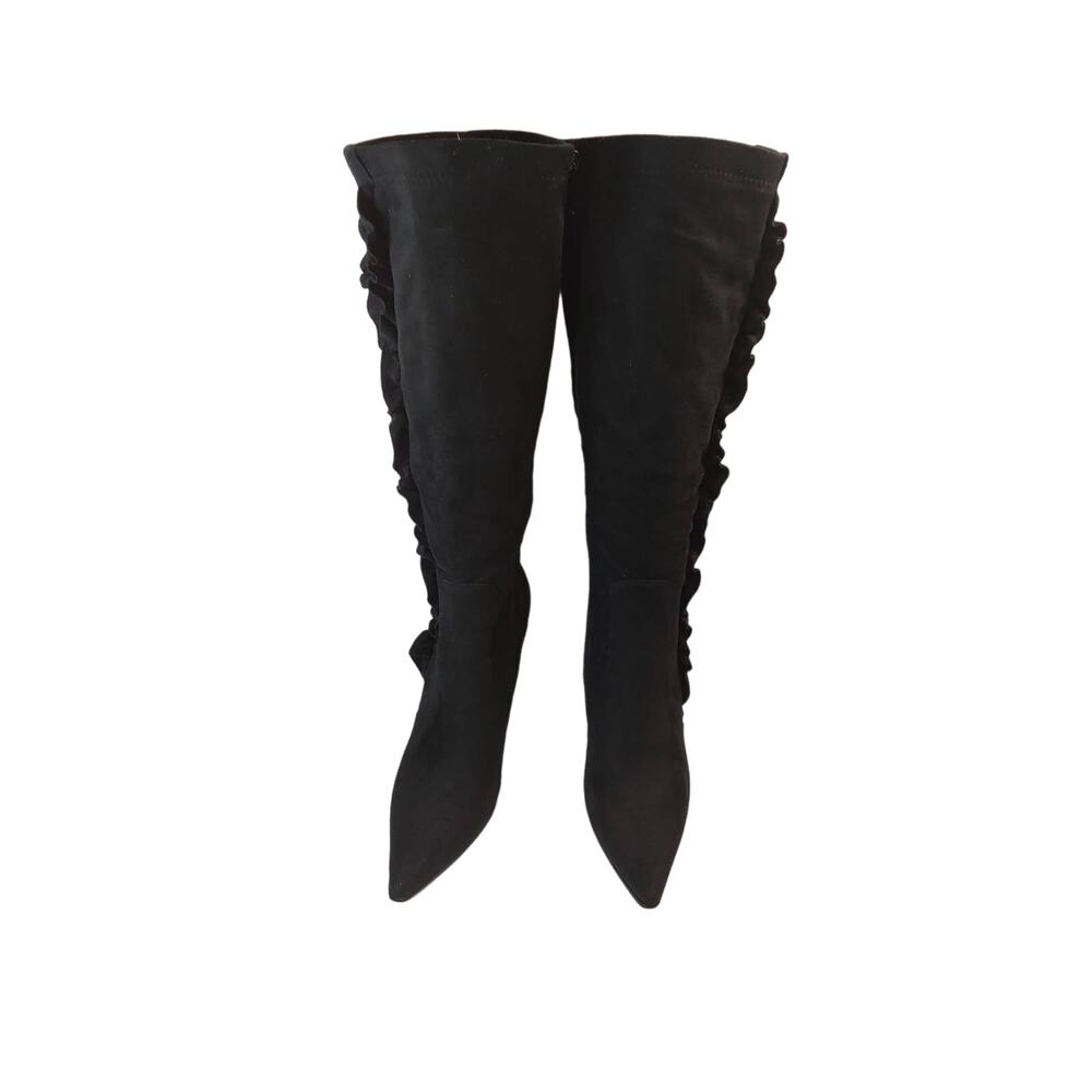 Bakers Rachel Boots Black Suede Upper Knee High Pointed Toe Women's Size 7